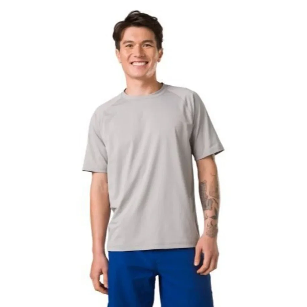 Prana Lost Sol Short Sleeve Crew Ashy Mens XXL Standard Fit Moisture Wick UPF 50